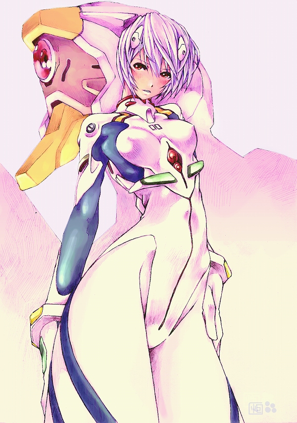 ayanami rei and eva 00 (neon genesis evangelion) drawn by kotatsu-spirit