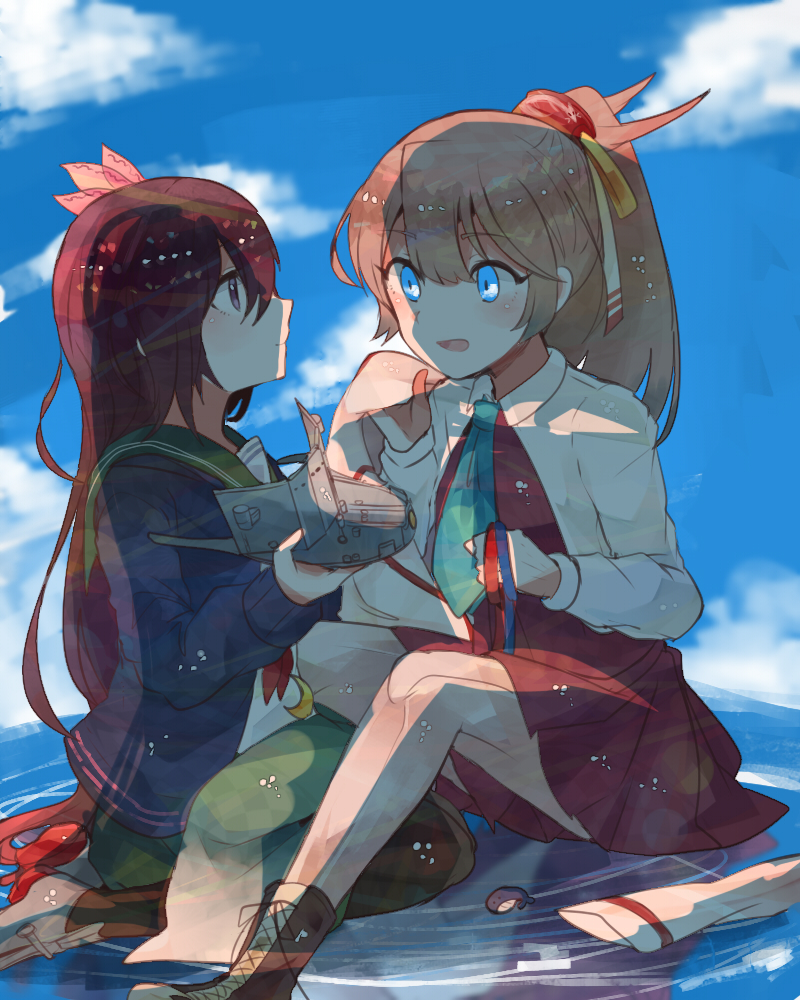 kisaragi, kazagumo, and kisaragi kai ni (kantai collection) drawn by itomugi-kun