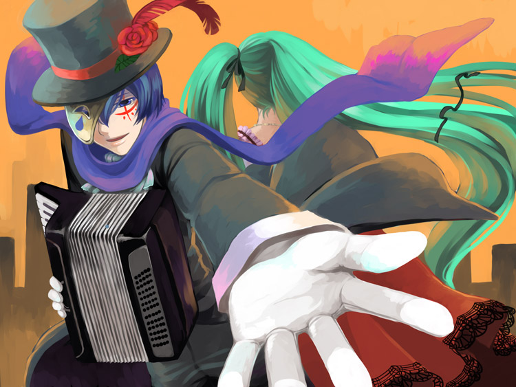 hatsune miku and kaito (vocaloid and 1 more) drawn by chori_(niisan)