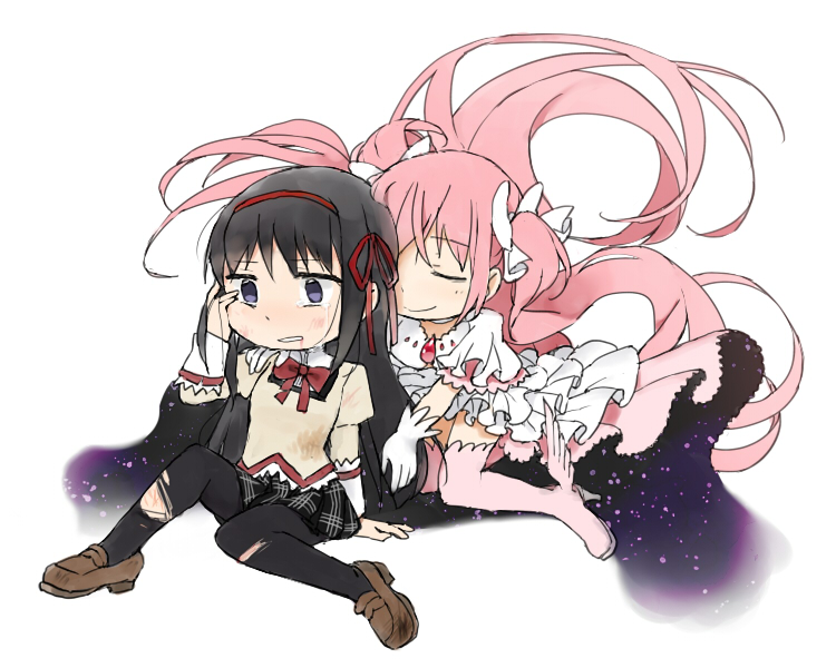 akemi homura, kaname madoka, and ultimate madoka (mahou shoujo madoka magica) drawn by tsuduya_(knt31)