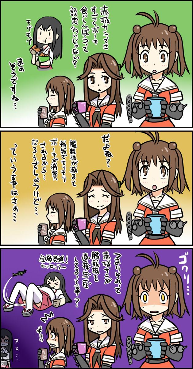 akagi, sendai, naka, and jintsuu (kantai collection) drawn by tonda
