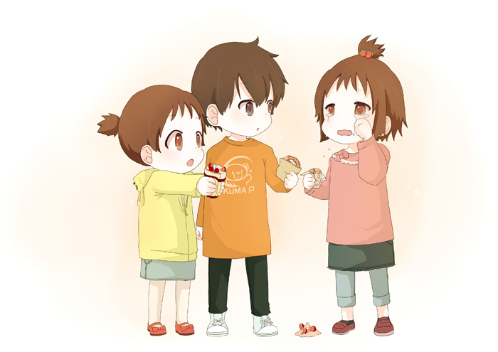 hirasawa yui, hirasawa ui, and manabe nodoka (k-on!) drawn by komugiko
