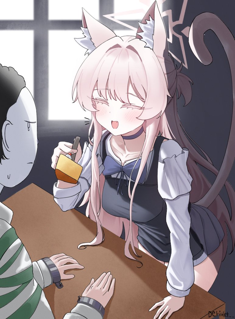 sensei, doodle sensei, and akira (blue archive) drawn by deriolet
