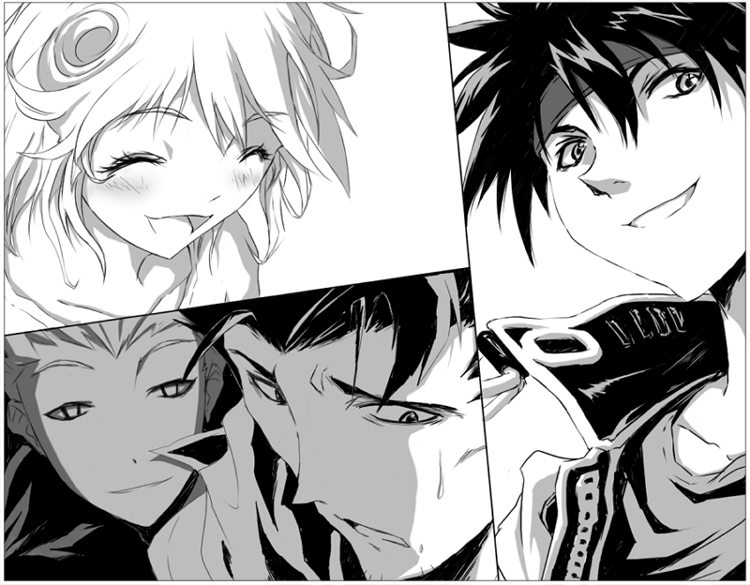 orphen, cleo everlastin, keith royal, and sarua solude (majutsushi orphen) drawn by yuuki_(yuuki333)