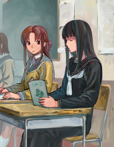 hirasaka hatsune and takano sachiho (atlach-nacha) drawn by b_suke