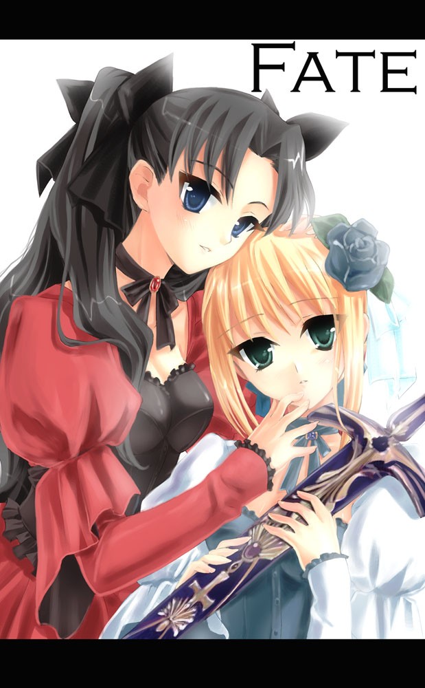 artoria pendragon, saber, and tohsaka rin (fate and 1 more)