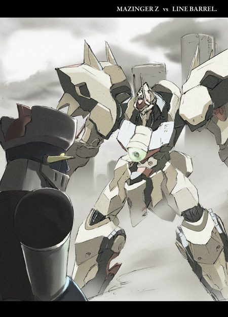 mazinger z and linebarrel (mazinger and 2 more) drawn by retayaki