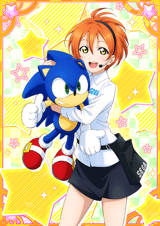 hoshizora rin and sonic the hedgehog (love live! and 4 more)