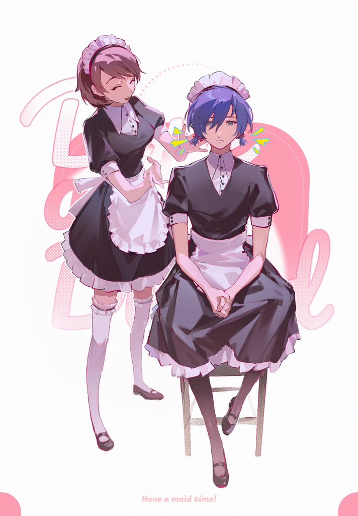yuuki makoto and takeba yukari (persona and 3 more) drawn by yosora