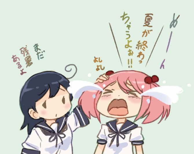 ushio and sazanami (kantai collection) drawn by saiguchi_otoufu