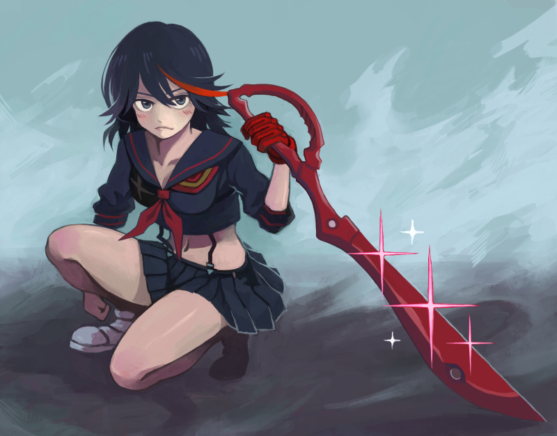 matoi ryuuko and senketsu (kill la kill) drawn by toriyama_arare
