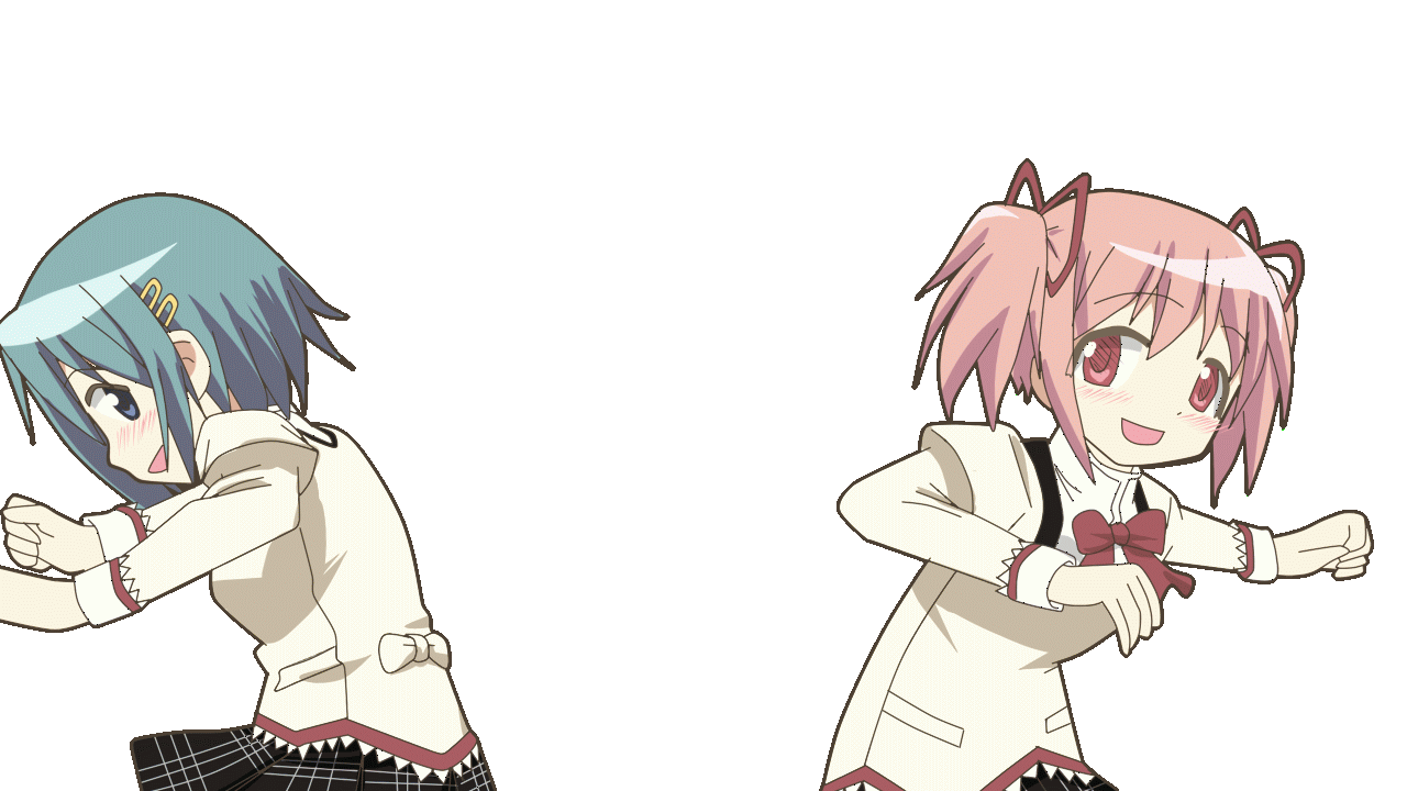 kaname madoka and miki sayaka (mahou shoujo madoka magica) drawn by hangaku