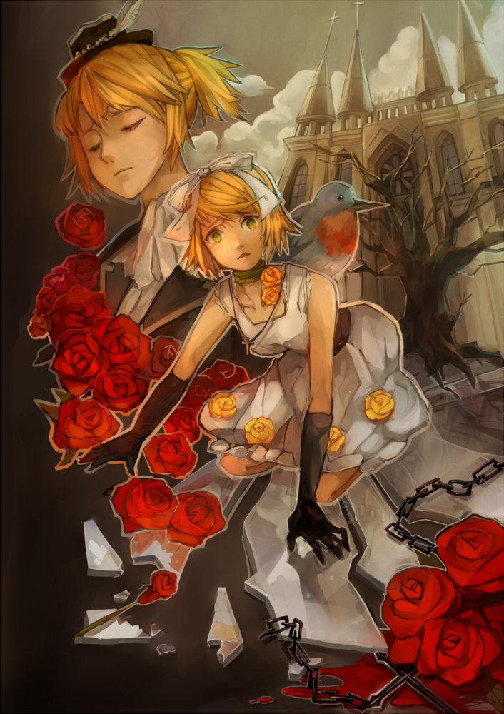 kagamine rin and kagamine len (vocaloid) drawn by lea.sy