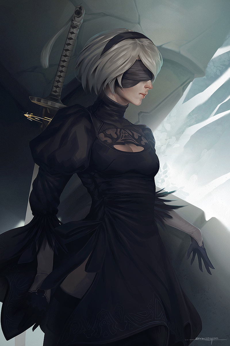 2b (nier and 1 more) drawn by guss_khrynia