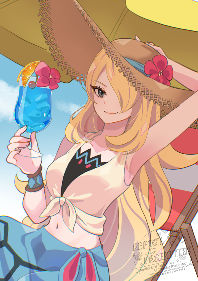 cynthia (pokemon and 1 more) drawn by mizuiro123