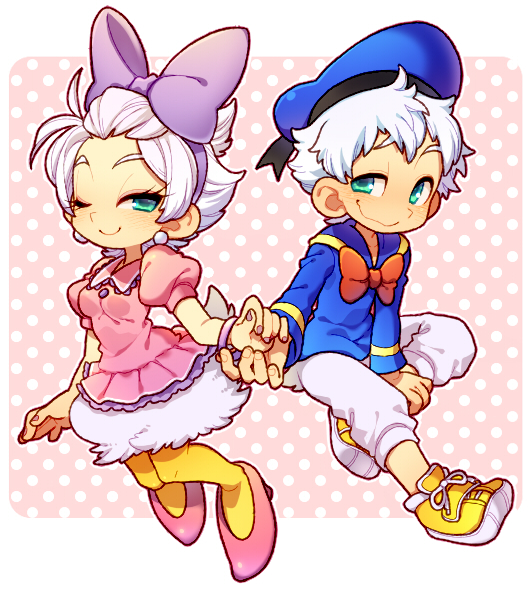 donald duck and daisy duck (mickey mouse & friends) drawn by kiri_futoshi