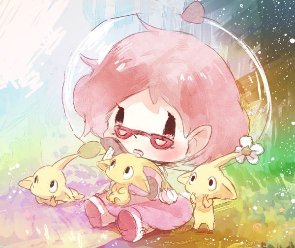 yellow pikmin and brittany (pikmin) drawn by b_spa_gyoreva