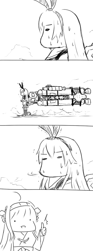 shimakaze, kongou, and vanguard overed boost (kantai collection and 2 more) drawn by delphinus