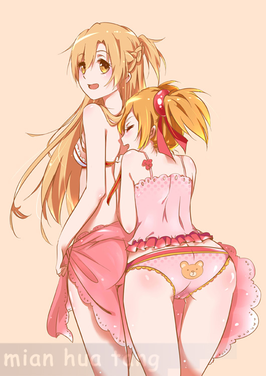 asuna and silica (sword art online) drawn by w.amy