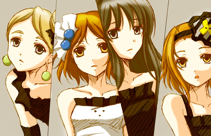 akiyama mio, hirasawa yui, tainaka ritsu, and kotobuki tsumugi (k-on!) drawn by wakame