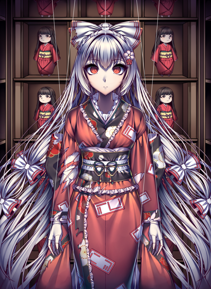 fujiwara no mokou and houraisan kaguya (touhou) drawn by dark_jewel_(gem_oblivion)