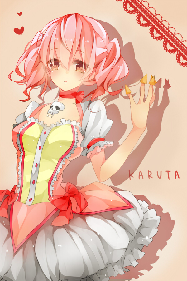 kaname madoka and roromiya karuta (mahou shoujo madoka magica and 1 more) drawn by hanagata
