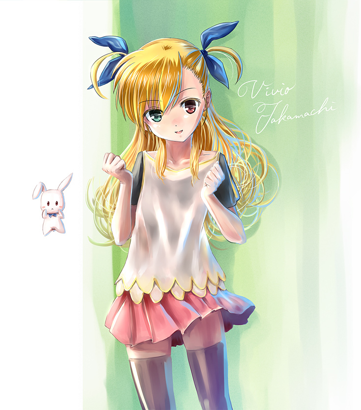 vivio and sacred heart (lyrical nanoha and 2 more) drawn by yone