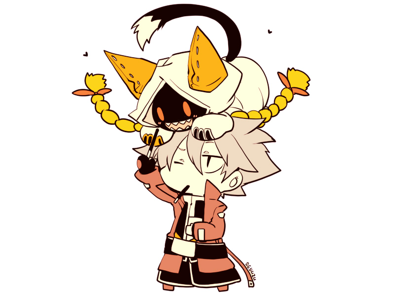 ragna the bloodedge and taokaka (blazblue) drawn by kuro_yuzu