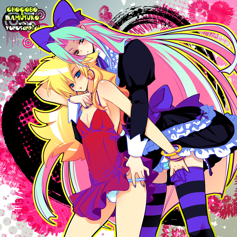 cloud strife, sephiroth, stocking, and panty (final fantasy and 2 more) drawn by shima_chiyo