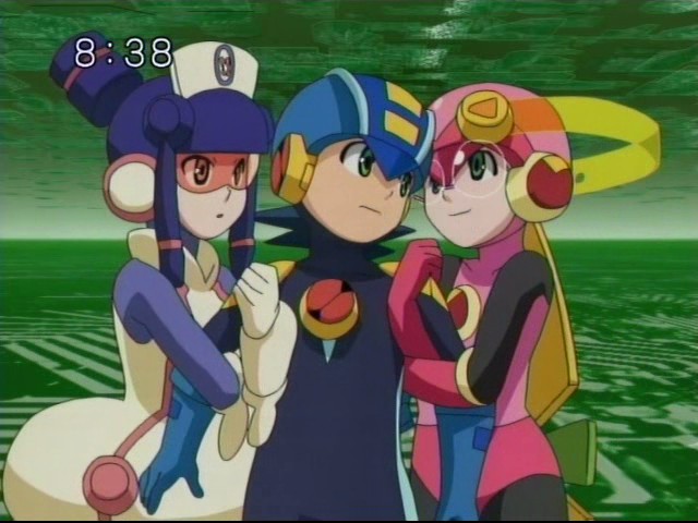 megaman.exe, roll.exe, and meddy.exe (mega man and 1 more)