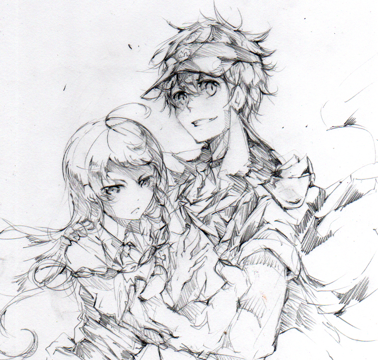 yusa emi and maou sadao (hataraku maou-sama!) drawn by mi_bait