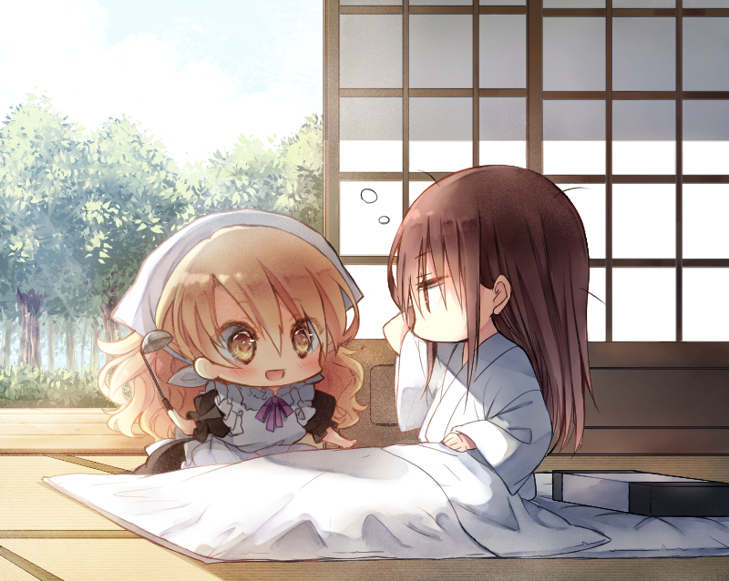 hakurei reimu and kirisame marisa (touhou) drawn by piyokichi