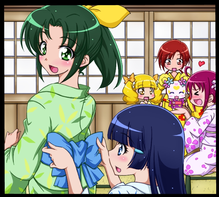 midorikawa nao, kise yayoi, aoki reika, hino akane, hoshizora miyuki, and 1 more (precure and 1 more) drawn by kuon_(nokokopopo)