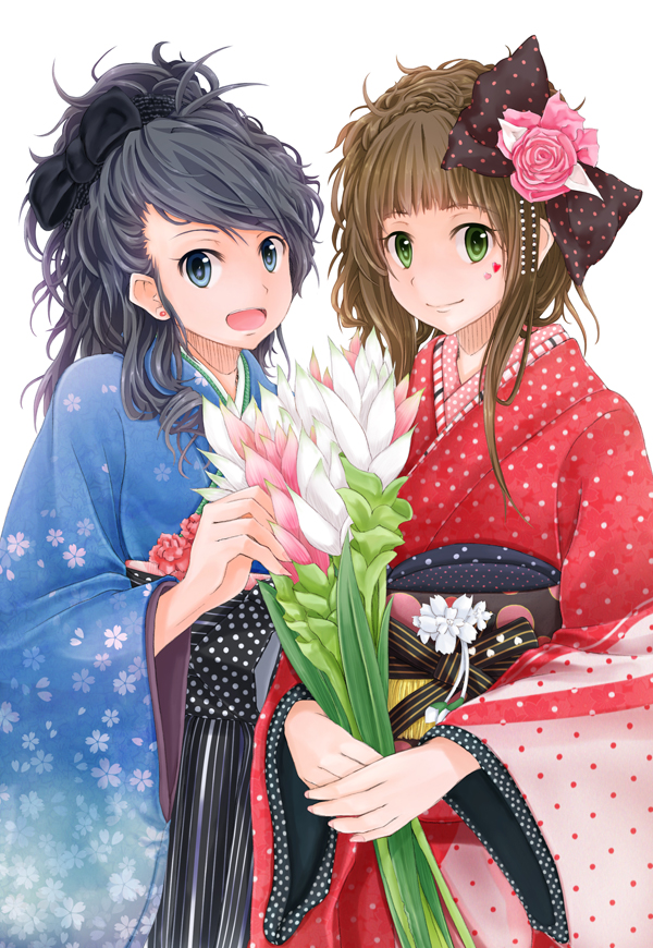 amami haruka and ganaha hibiki (idolmaster) drawn by miomio