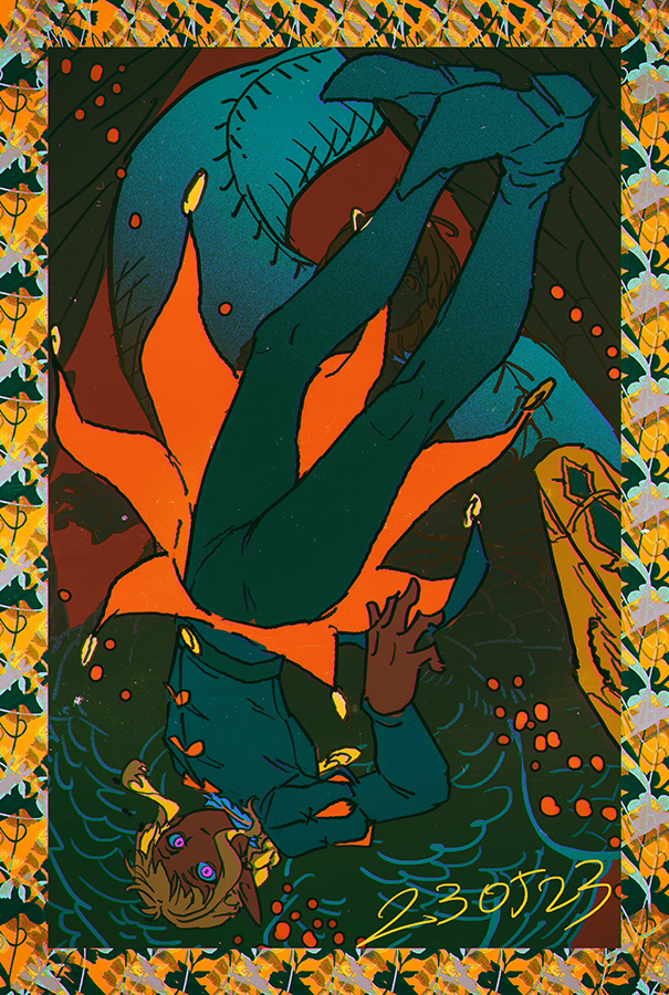 falin touden and thistle (dungeon meshi) drawn by haun