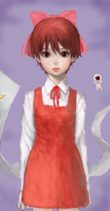 nekomusume and medama oyaji (gegege no kitarou) drawn by ponsuke_(pon00000)