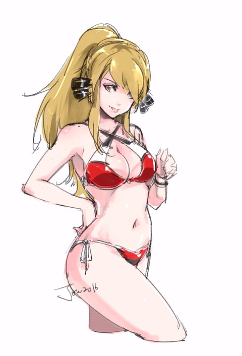 cynthia (pokemon and 1 more) drawn by relaxjon
