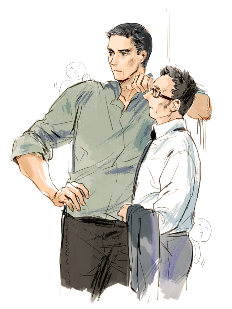 john reese and harold finch (person of interest) drawn by wwwe314