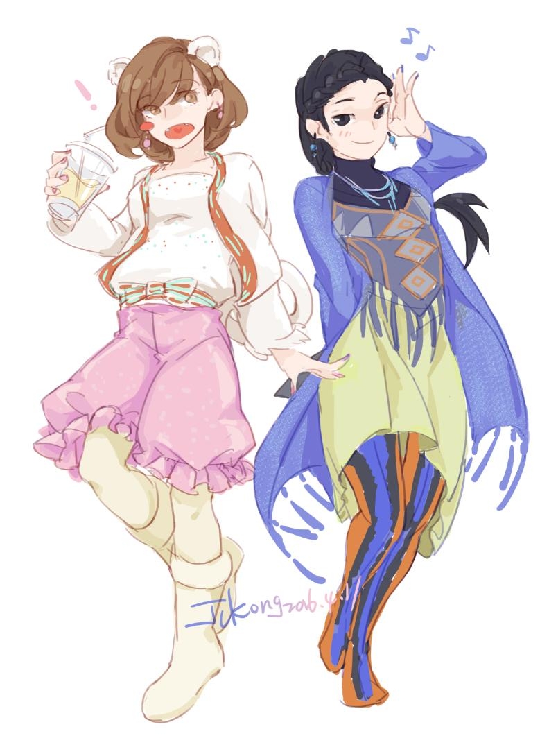 amu and sera (super sentai and 1 more) drawn by jie_cao_kong