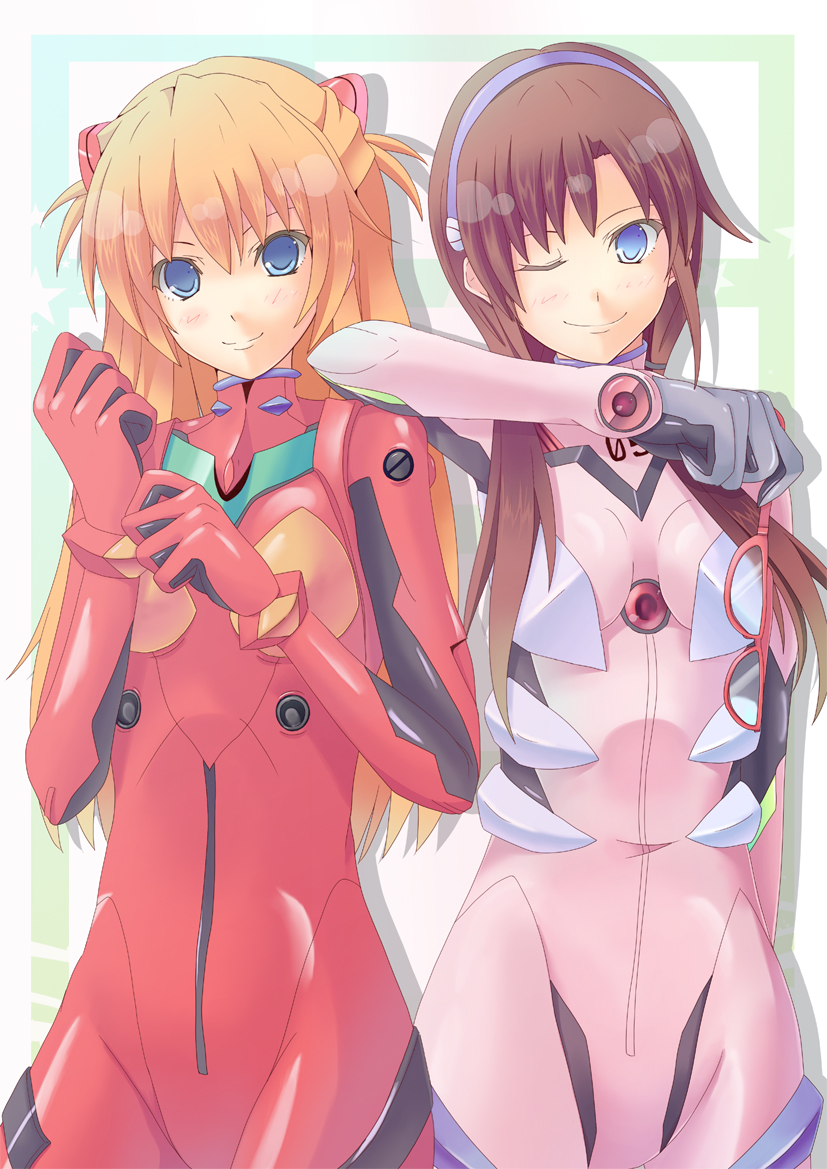 souryuu asuka langley and makinami mari illustrious (neon genesis evangelion and 2 more) drawn by kazumi1904