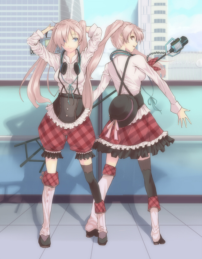 kitada mana and kitada sena (akiba's trip and 1 more) drawn by nueco