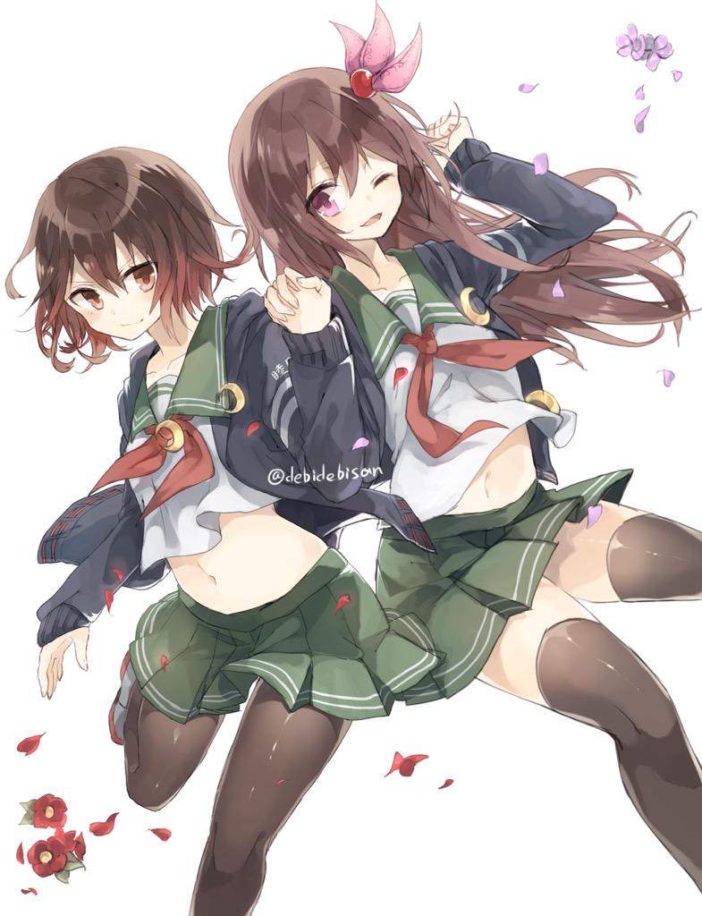 mutsuki, kisaragi, mutsuki kai ni, and kisaragi kai ni (kantai collection) drawn by chibirisu