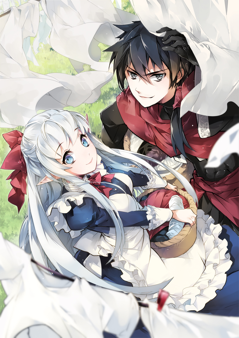nephelia and zagan (maou no ore ga dorei elf wo yome ni shitanda ga dou medereba ii?) drawn by comta
