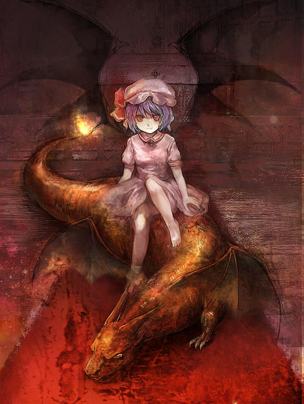 remilia scarlet and charizard (touhou and 1 more) drawn by mathnote