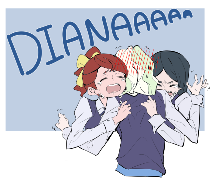 diana cavendish, barbara parker, and hanna england (little witch academia) drawn by mw_p