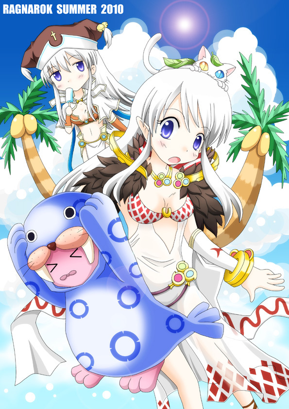 sorcerer, sage, seal, and leaf cat (ragnarok online) drawn by meruya_(catcan)