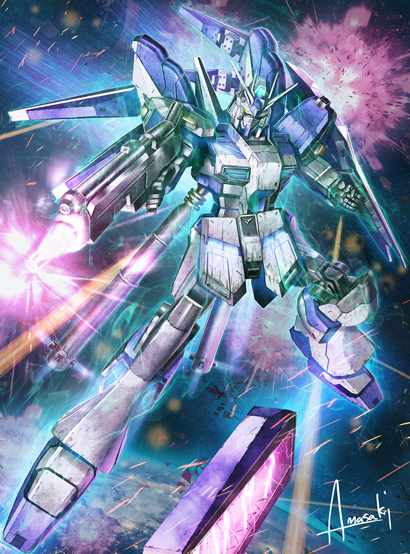 hi-nu gundam (gundam and 2 more) drawn by amasaki_yusuke