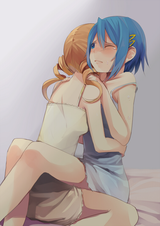 miki sayaka and tomoe mami (mahou shoujo madoka magica) drawn by jing_hu