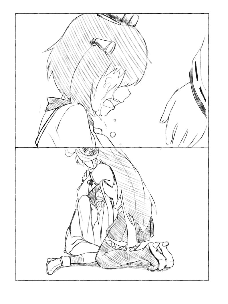 kongou, yukikaze, and kongou kai ni (kantai collection) drawn by darkmaya
