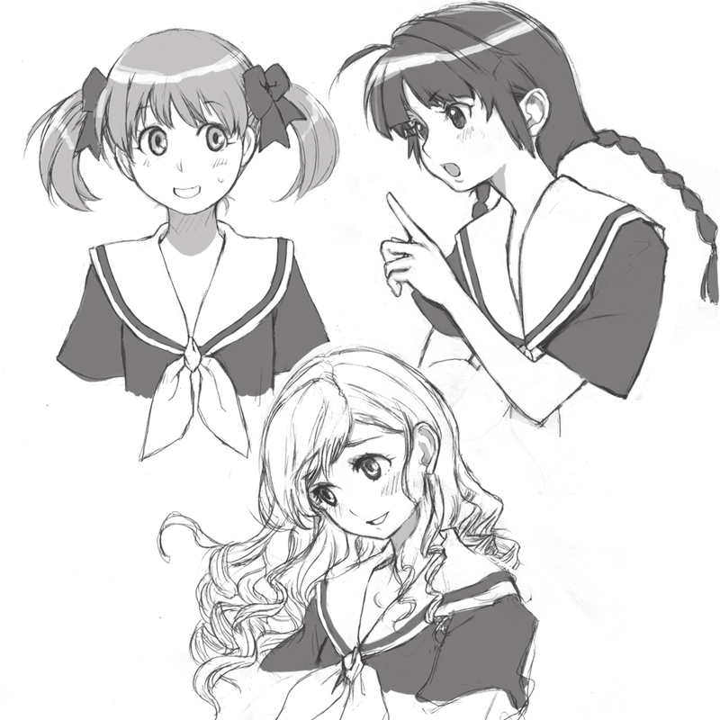 fukuzawa yumi, toudou shimako, and shimazu yoshino (maria-sama ga miteru) drawn by mori_yoichi